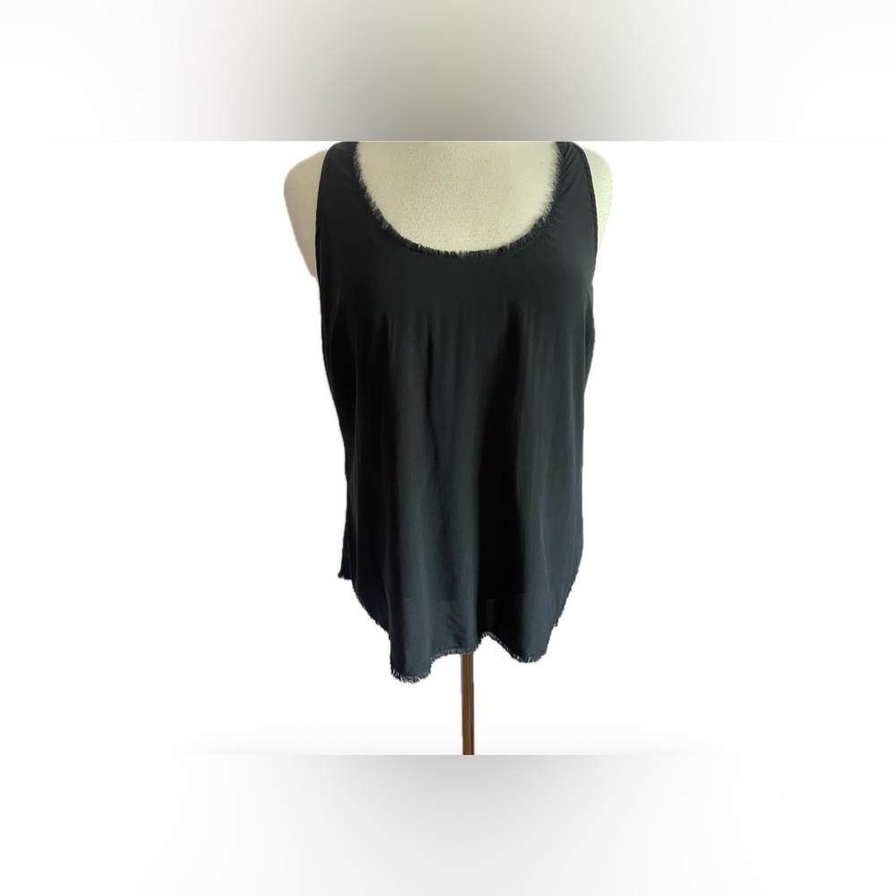 Black Sleeveless Silk Women's Tank